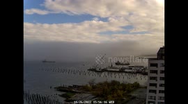 Surroundings disappear as thick fog engulfs New York Harbour