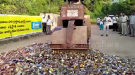 Liquor worth over $23,000 bulldozed by police in southern India