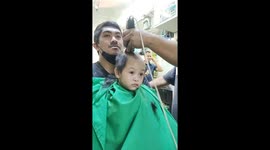 Our baby is getting bald and we're teasing him on this video.