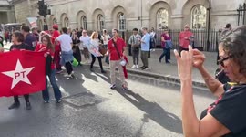 Brazilians march in support of Lula in London, UK