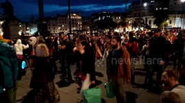 Hundreds of skaters dress up as Halloween passing, London, UK