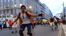 Hundreds of Halloween skaters in spookacular costume whizz through London