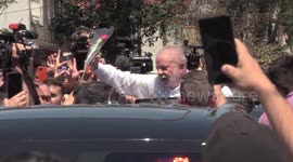 Brazil election: Supporters gather on streets as Lula arrives to vote