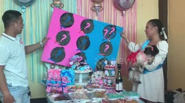 Dad-to-be goes on hugging 'rampage' as he learns baby's sex in gender reveal party
