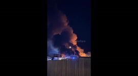 Huge Fireball erupts over small Scottish town as building sets a blaze!