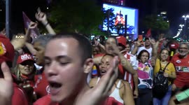 Celebration on Avenida Paulista In São Paulo, Brazil by Lula supporters