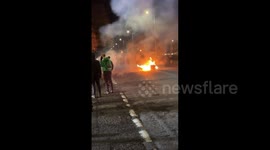 Youth set fire to block road on Halloween in Dundee, Scotland