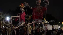 New York City’s Village Halloween Parade steps off with costumes, music, floats