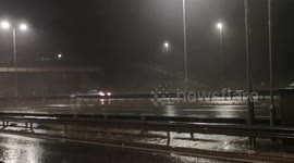 Heavy rain causes flooding on the A406 Motorway in South Woodford