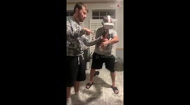 'VR Gone Wrong' - Man gets a bit too immersed in VR football game