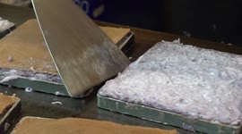 Freshly grated coconut meat used to make these delicious Thai pancakes