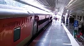 Travelling ticket examiner's vigilance saves life of woman who slips while trying to board moving train in northern India