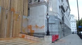 MI5 HQ vandalised by Just Stop Oil activists protesting fossil fuels and cost of living crisis - London