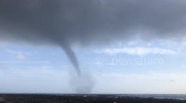 Storm Claudio: Waterspout in Brittany, France, strikes close to shore