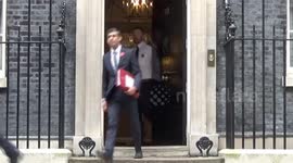UK PM Sunak leaves 10 Downing Street for second PMQs