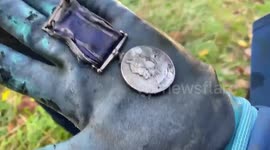 A retired police officer left heartbroken when thieves stole his exemplary service medal was stunned when it was pulled out of a RIVER in a