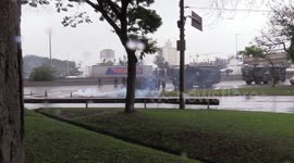 Protesters clash with military police in Barueri, Sao Paulo, Brazil