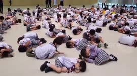 Thai schoolchildren taught how to respond to shootings following nursery massacre