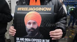 Sihk community members rally for JagtarSinghJohal  a British citizen held captive by Indian authorities