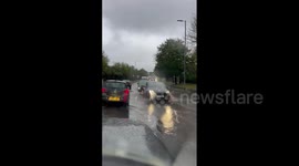 Heavy rain causes floods across Essex, UK