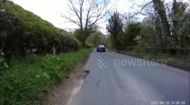 Cyclist and driver get into heated argument over 'narrow overtaking'