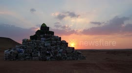 World’s largest plastic waste pyramid lands in Egyptian desert