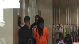 Takeoff from the Migos goes shopping with Quavo and Offset on Rodeo Drive in Beverly Hills