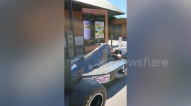 Petrolhead drives Mercedes F1 car to McDonald's drive thru in France