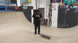 Welcome to Britain's first 'safe' skate park - where beginners are put in harnesses to stop them falling off