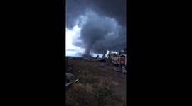 Large tornado hits Grainfield, Kansas, US