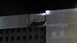 Building Near Waterloo Station Gets Battered By Heavy Wind