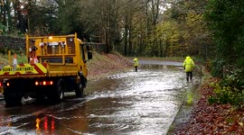 Heavy rain still causing problems for drivers in Cumbria, UK