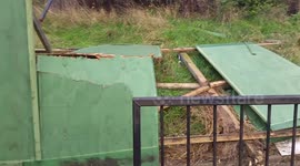Property damage in Buckinghamshire, UK after Storm Barney heavy winds