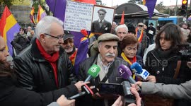 Statement of Julian Rebollo during the demonstration defending the Spanish Historical Memory in Madrid.
