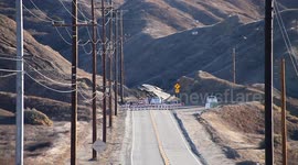Landslide and Road Destruction Vasquez Canyon, California