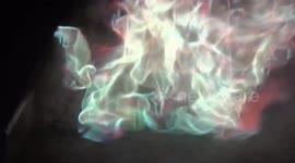 Bizarre coloured flames burn out of manhole in China