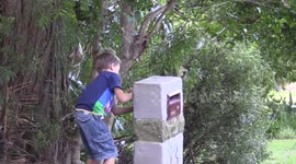 Samuel opens a package