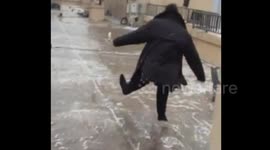Man suffers successive slips on icy ground