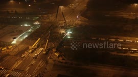 Time-lapse of Beijing's Sanyuan Bridge being retrofitted within 43 hours