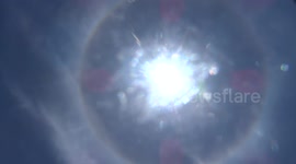 Incredible solar halo dazzles Mauritian skies