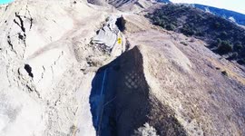 Landslide and Road Destruction Vasquez Canyon, California Aerial Drone V19233