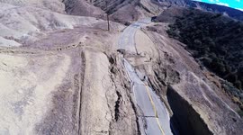 Landslide causes road to buckle in California