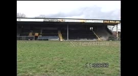 Pitch view at Wimbledon Football Club abandoned stadium