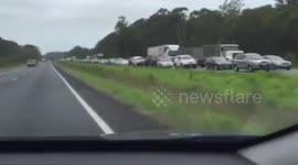 Aftermath of fatal multi-vehicle crash in Queensland, Australia