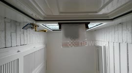 Upwards shot of parcel being delivered