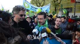 Statement of Ecologistas en Accion and Greenpeace representatives during Global Climate March in Madrid