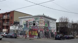 Amazing graffiti building in Montreal, Quebec, Canada
