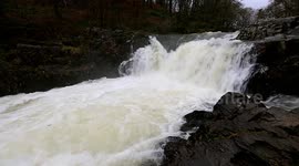 Skelwith Force crashing over the rocks in the Lake District