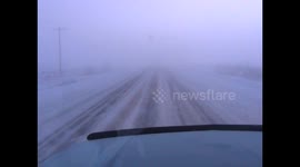 Scary driving conditions in Minnesota after winter snow storm