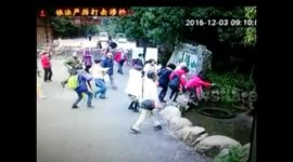 Tourist falls over and ends up at the bottom of a well